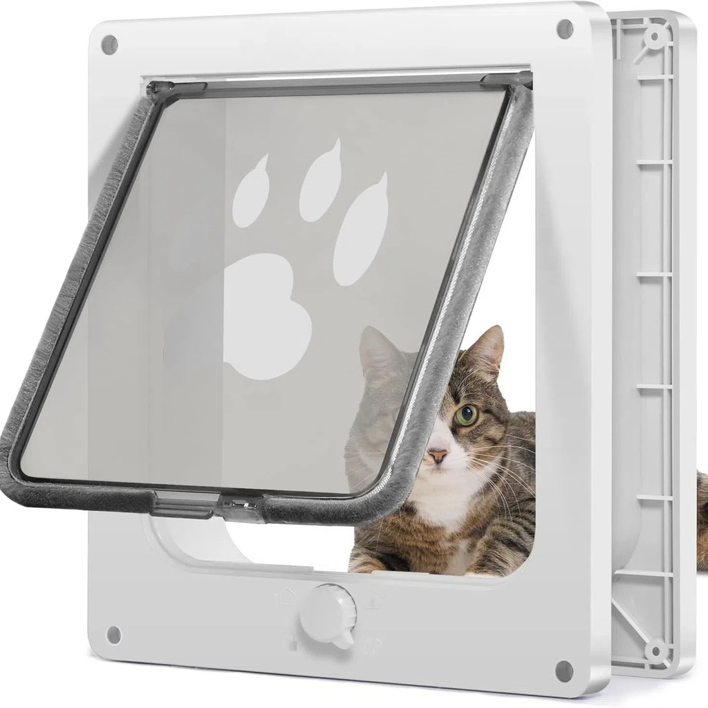 Novo estilo Pet acesso livre buraco da porta do gato quadro da porta do cão ABS gato porta interruptor rotativo porta bu