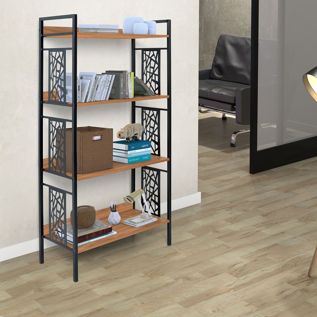 Estante Média 76cmx150cm 4 Prateleiras Beta Preto Fosco/Amendoa em Oferta na Shopee
