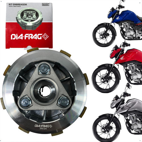 Kit De Embreagem Cg 160 Fan Titan 2014 a 2022 Xre Nxr Diafrag Original