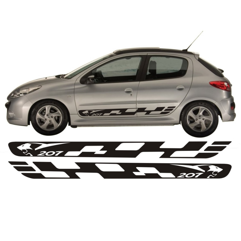 Faixa Lateral Para Peugeot 207adesivo Pa1 Tuning Esportivo