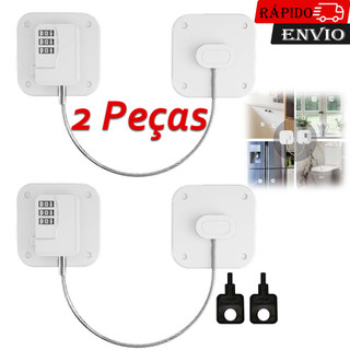 2 peças porta de geladeira chave combinação de trava de geladeira à prova de crianças gaveta