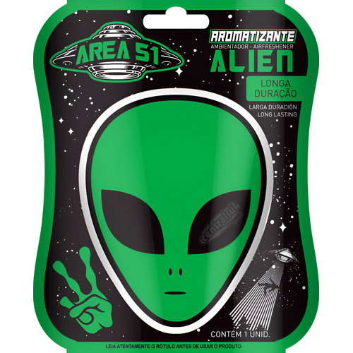 Aromatizante Miniatura Alien Verde Arena 51 Centralsul Longa Duração