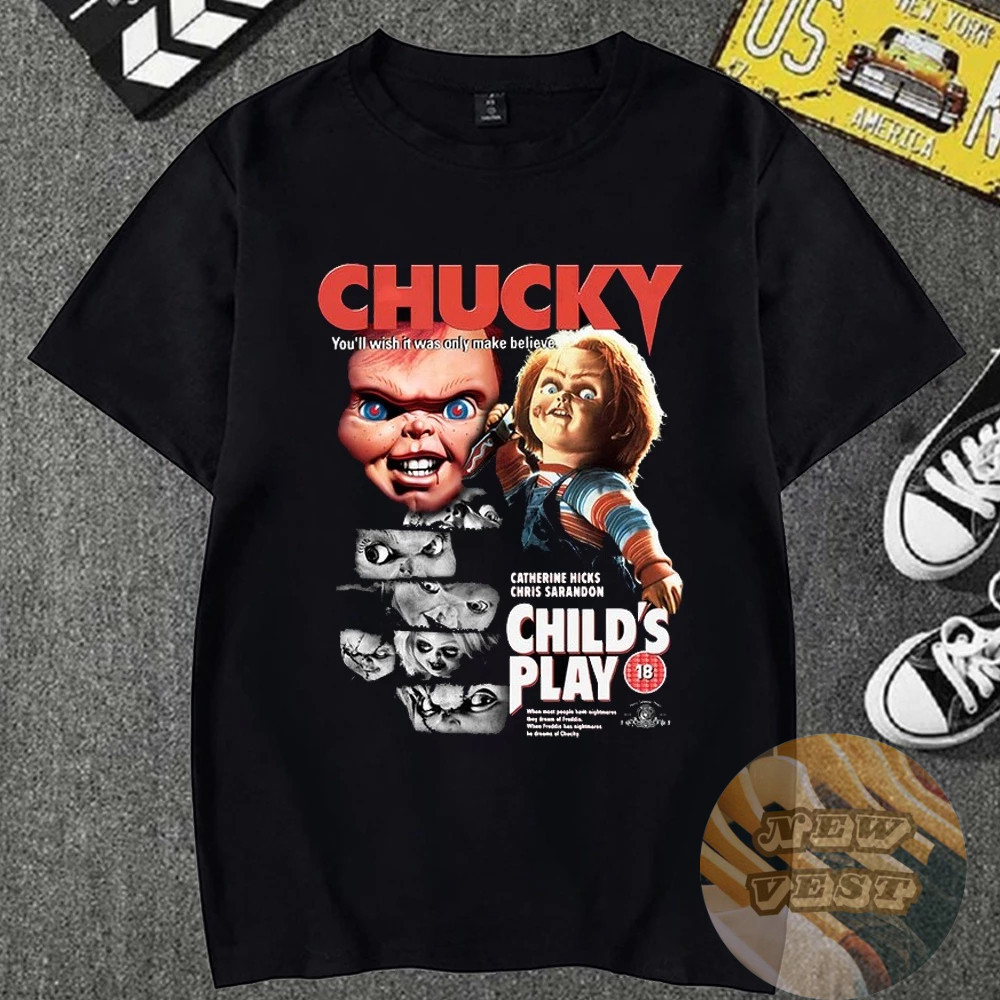 Camiseta Unissex Chuky Classico do Terror Vintage Algodão Alta Qualidade Envio Rapido90%algodão