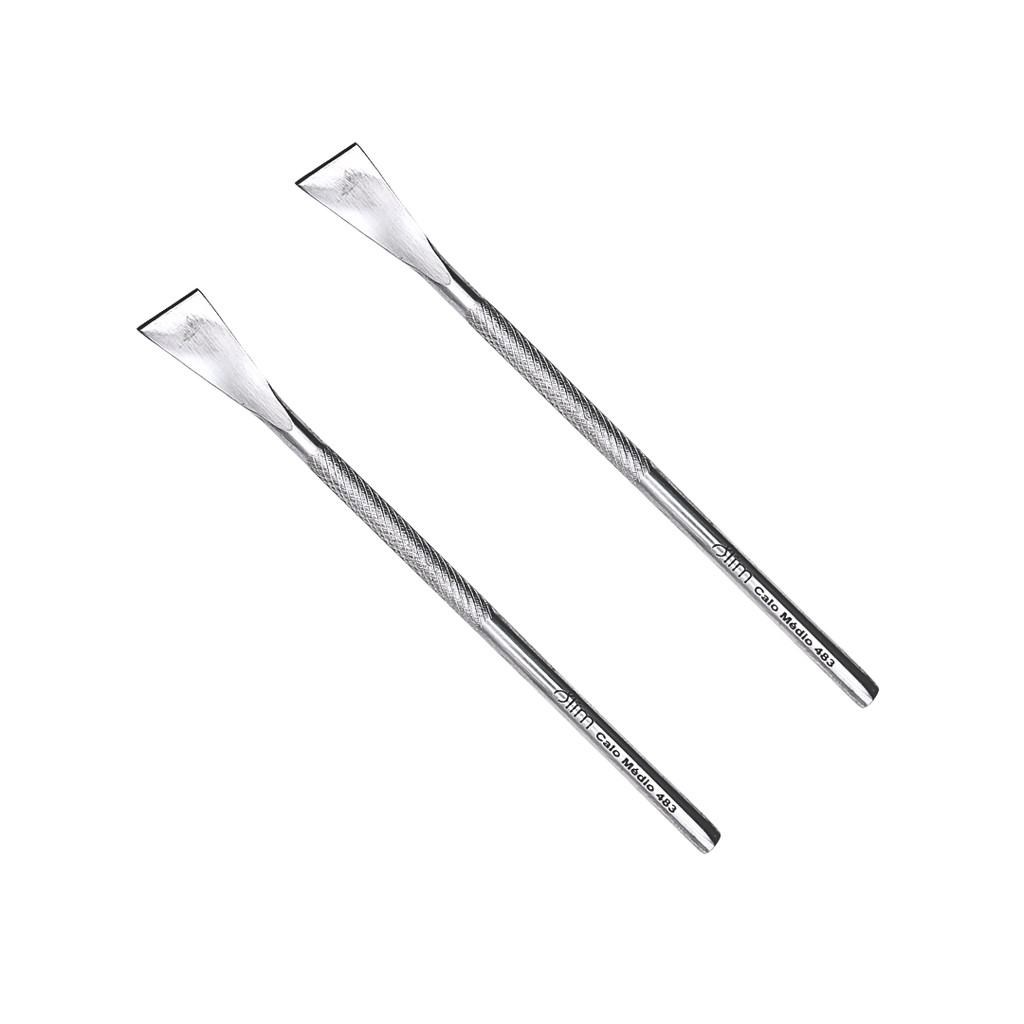 2 Espátula de Calo Médio Slim 483 Aço Inox