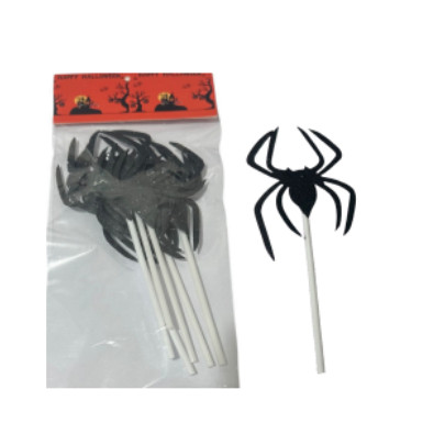 CONJUNTO COM 6 PALITOS DECORATIVOS PARA PETISTOS | ARANHA | FESTA FANTASIA | HALLOWEEN | PEGADINHA | BRINCADEIRA | SUSTO