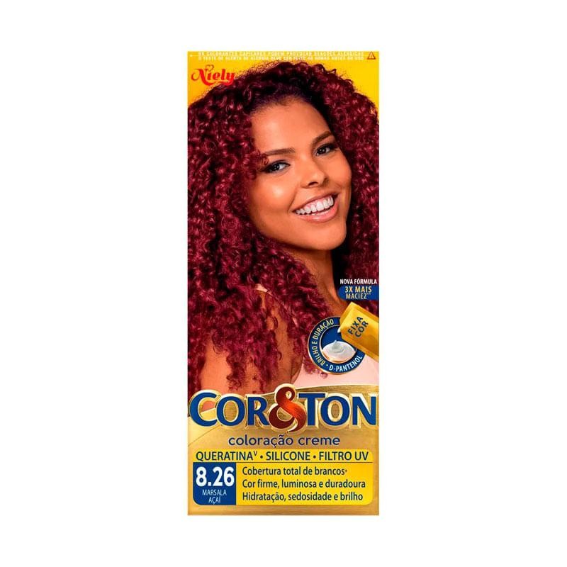 Tintura Cor&Ton Coloração Creme Marsala 8.26 em Oferta na Shopee