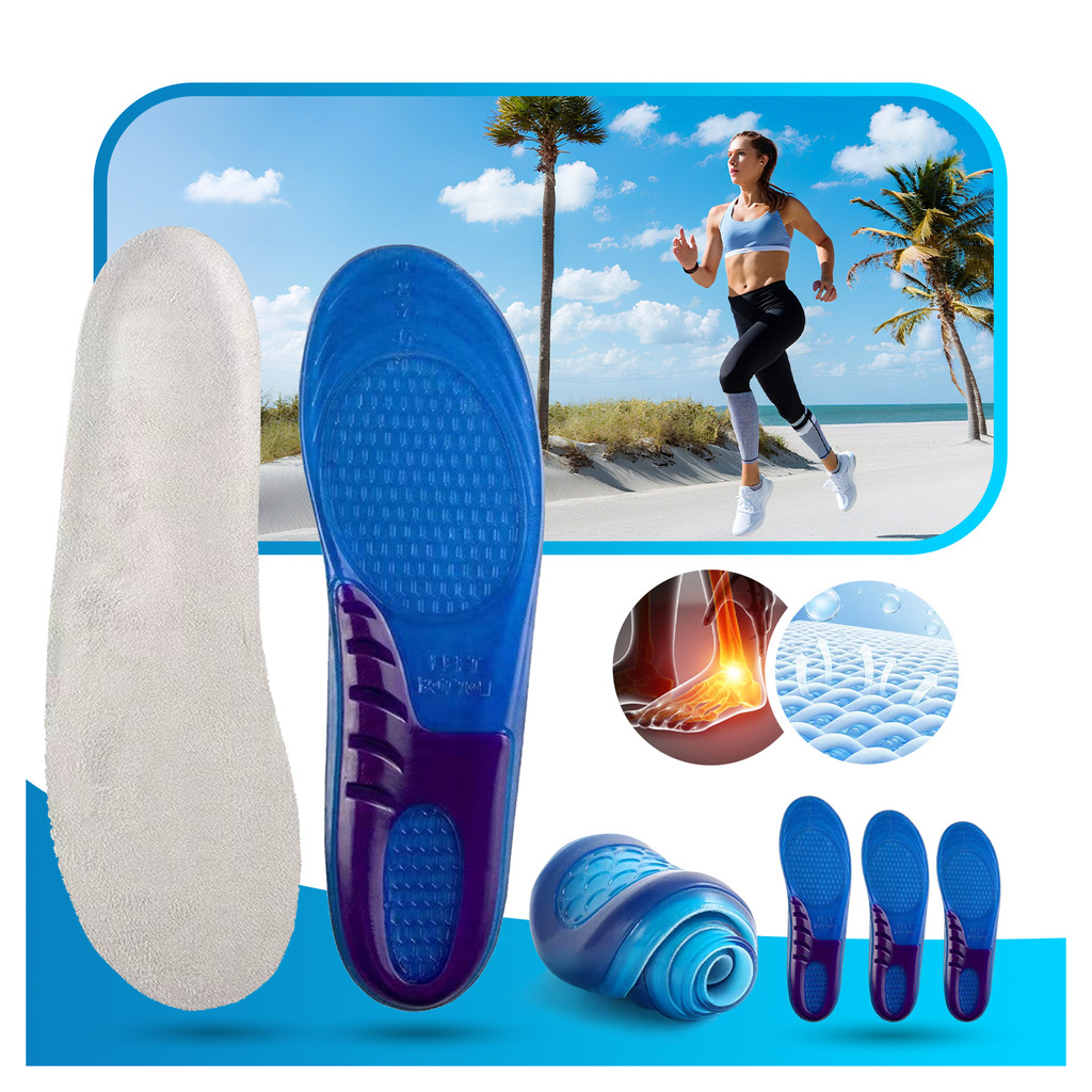 Par de Palmilha de Silicone Ortopédico Gel Pés Sapato Tênis Anti-Impacto Conforto em Oferta na Shopee
