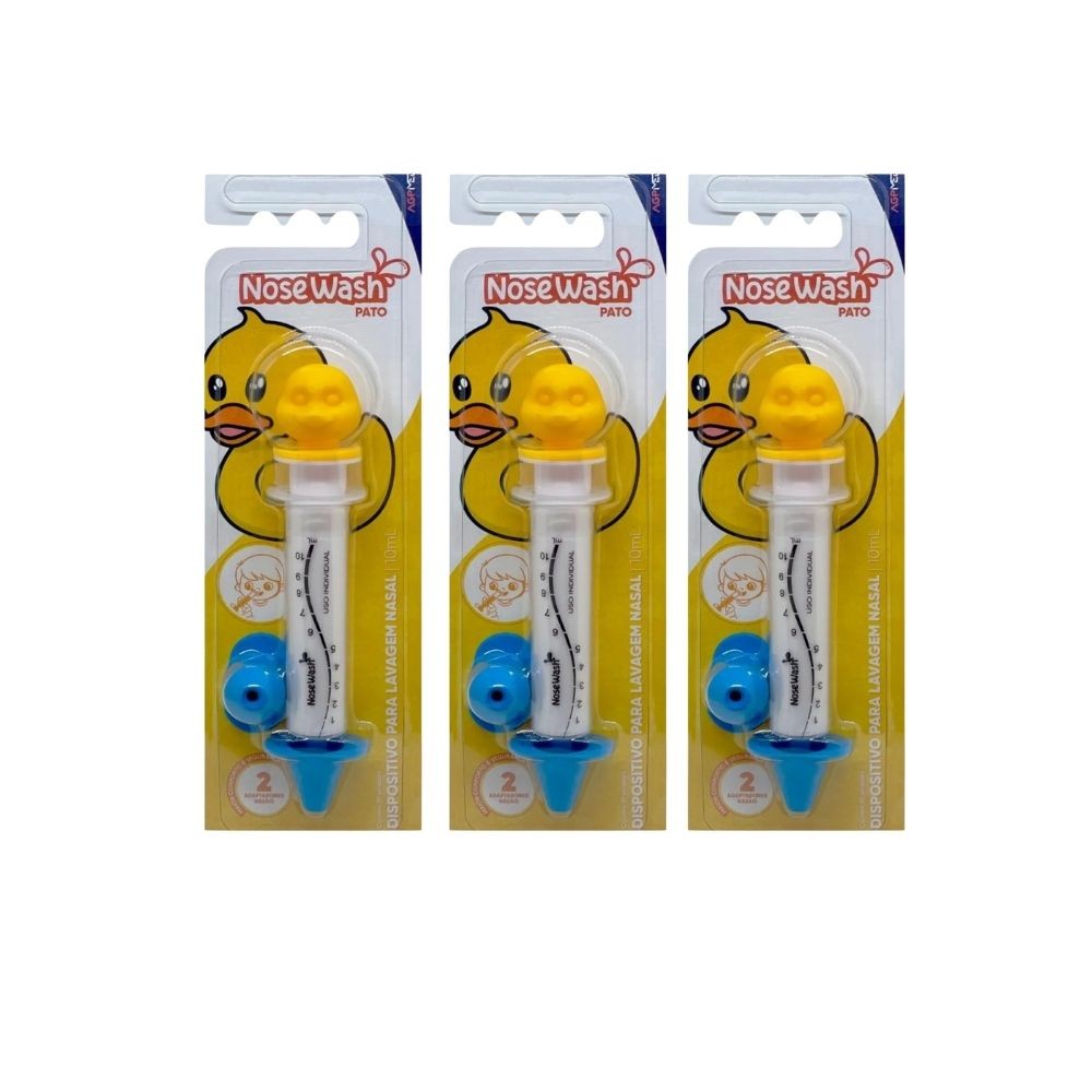 KIT C/3 UNID SERINGA  LAVAGEM NASAL INFANTIL PATO - NOSEWASH