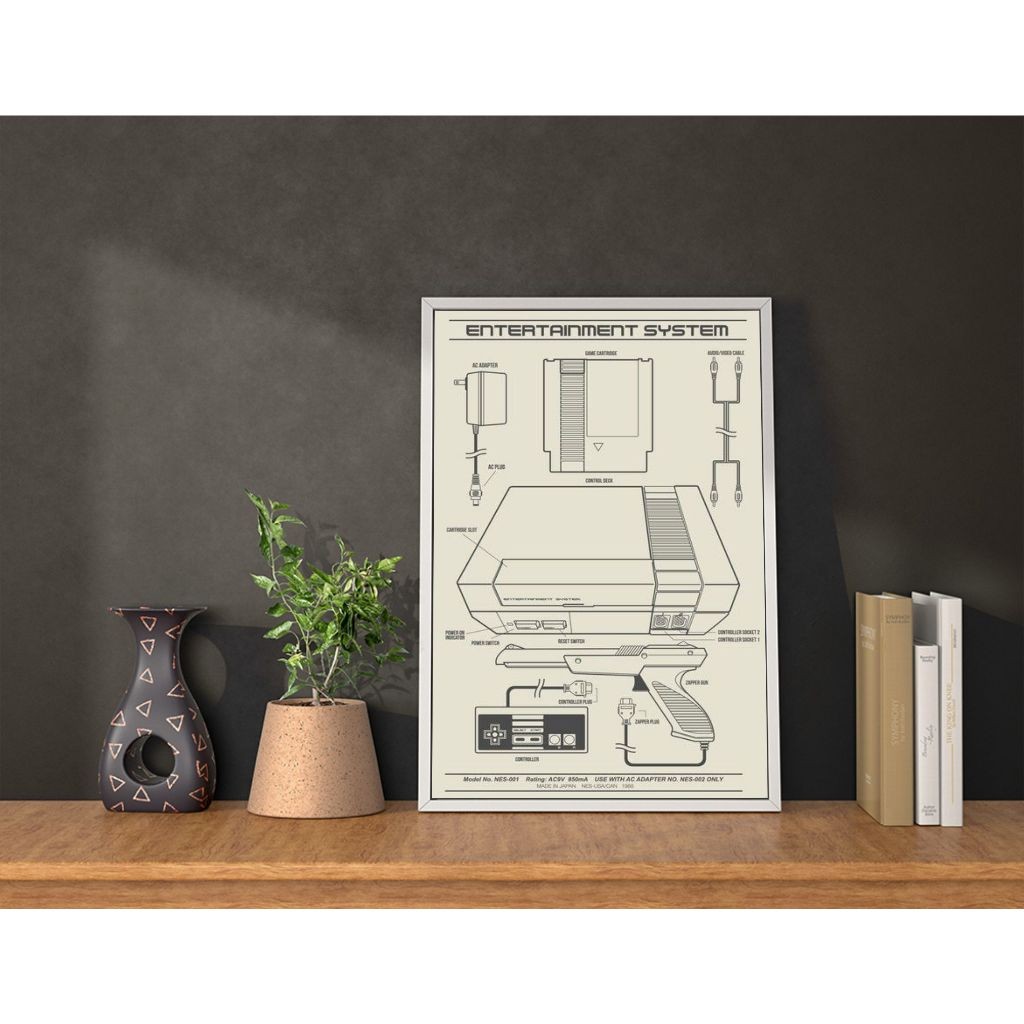 Quadro Placa decorativa geek Console Game Super Nintendo video games