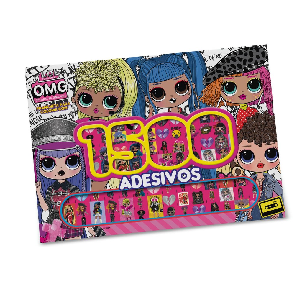LOL Surprise - OMG prancheta para colorir com 1500 adesivos - ESTBH - livros novos