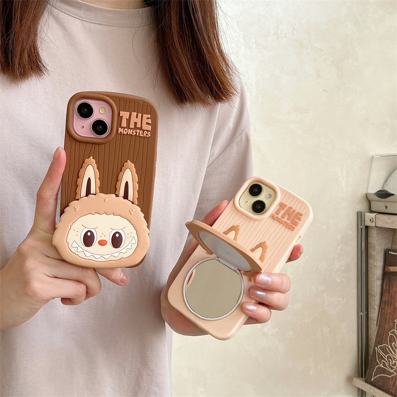 Capa com Suporte Apple Mirror 13 Cartoon Lab 16, adequada para 15 Pro Max, 11, 12, iPhone 14.
