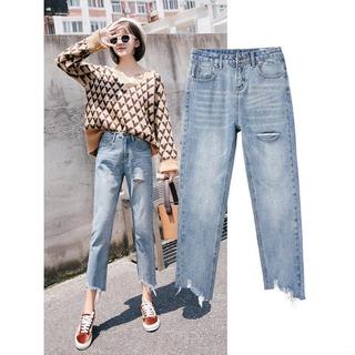 Influenciador novo estilo mais magro olhar Jeans feminino tornozelo comprimento 2025 primavera verão cintura alta perna 