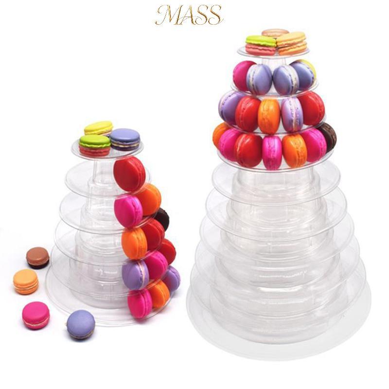 Massa 6/10 Camadas Macaron Expositor Cupcake Torre Ra Bolo Stands Bandeja De Plástico Para Casamento Aniversário Decoraç