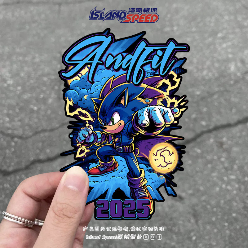 [Estoque pronto] Sonic Boy Hedgehog Sonic Anime Cartoon Adesivo de carro exclusivo capa contra arranhões decalque decora