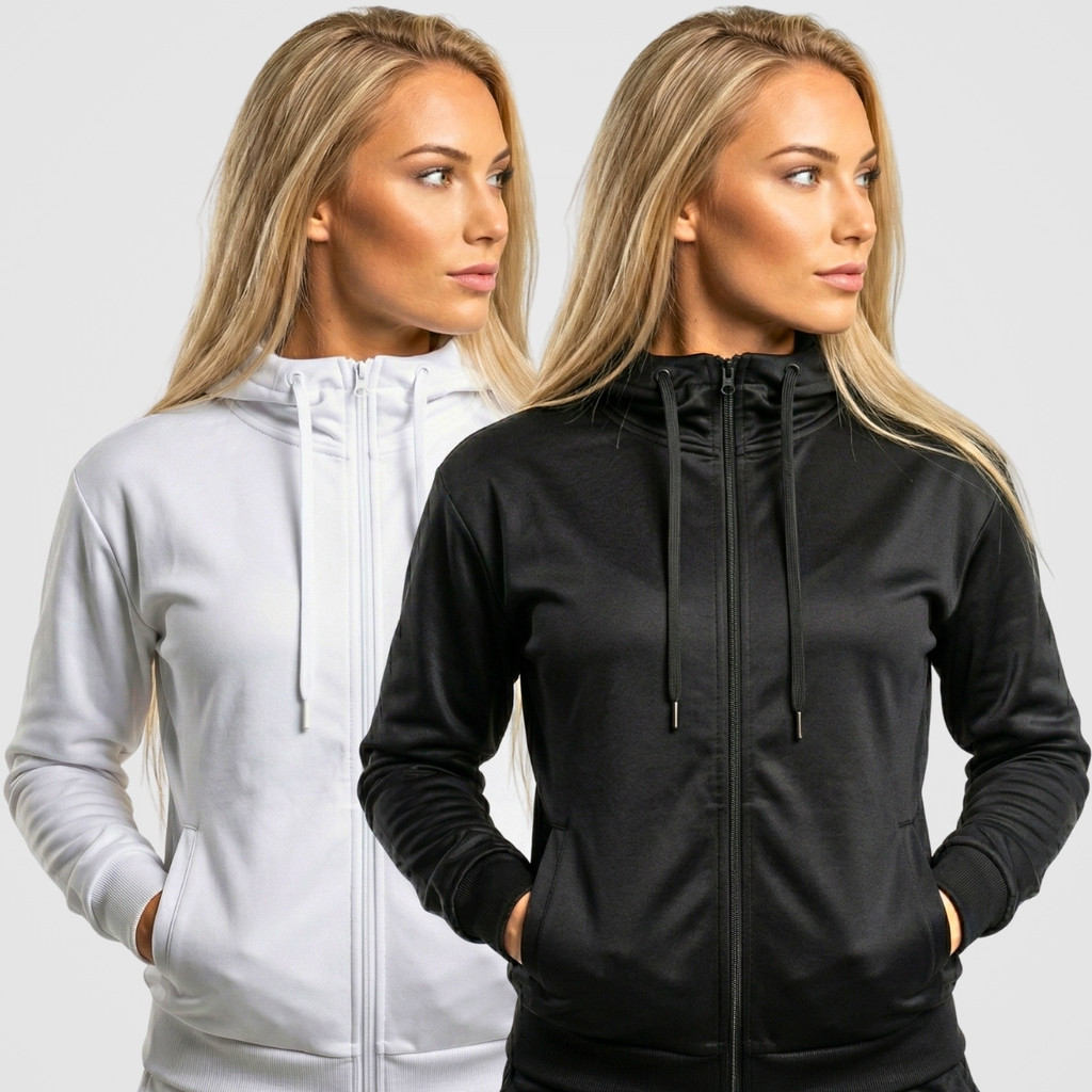 Kit 2 Jaqueta Feminina Corta Vento Flanelada Premium Com Capuz Casaco Liso Inverno Frio