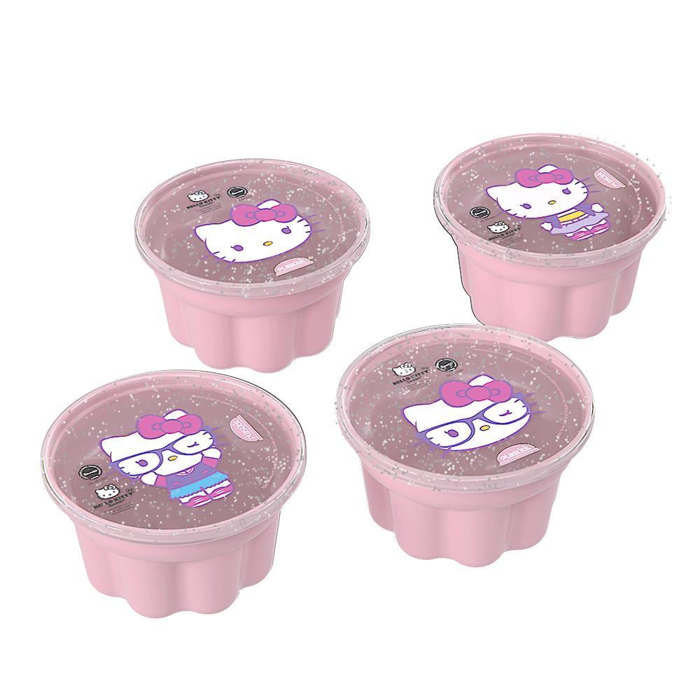Kit Hello Kitty 4 Potes Forma Gelatina Sobremesa Plasútil