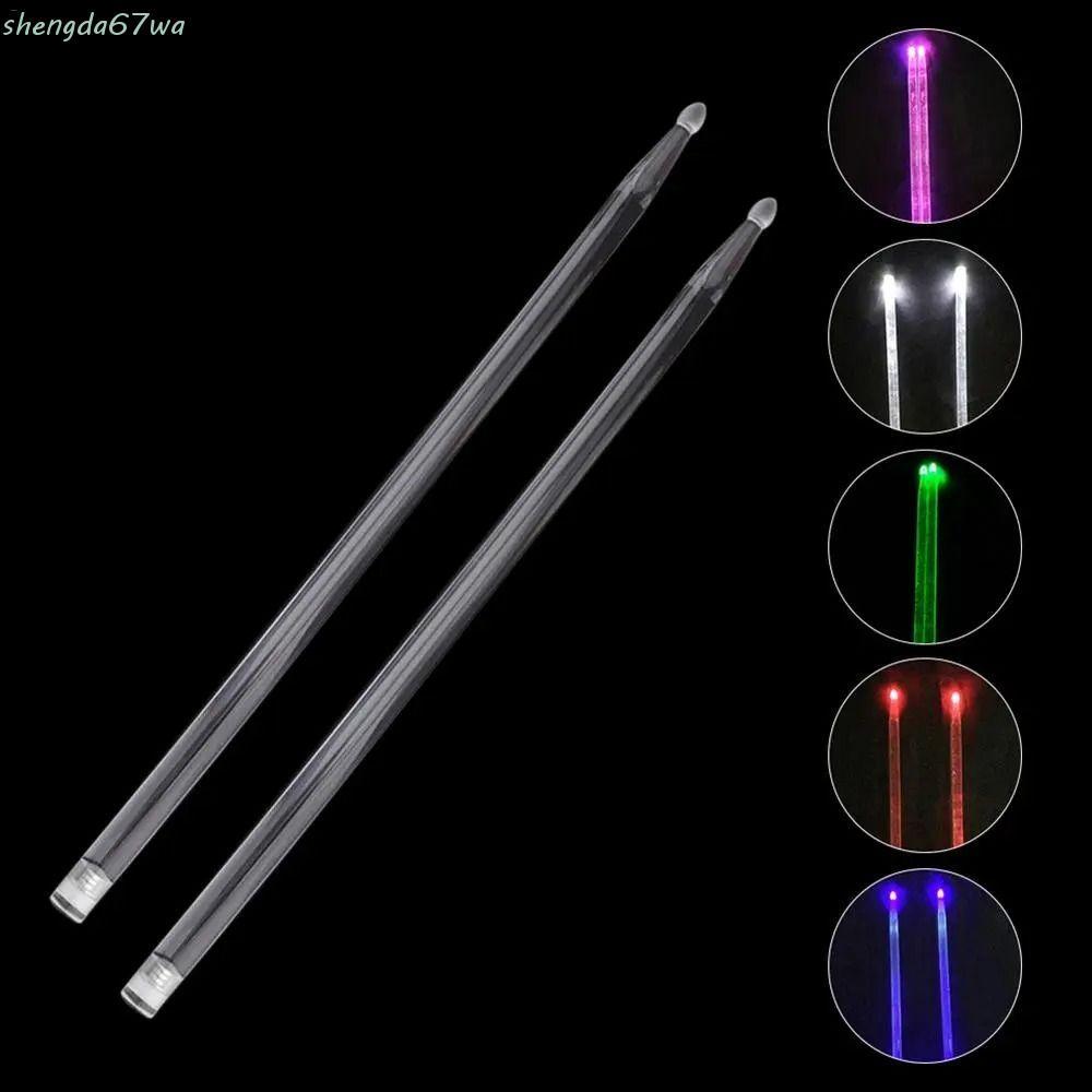 SHENGDA 2 Peças 5A Bastão De Tambor Luminoso , Percussão Acrílica Acende Baquetas , Pratos Coloridos Para Tambores