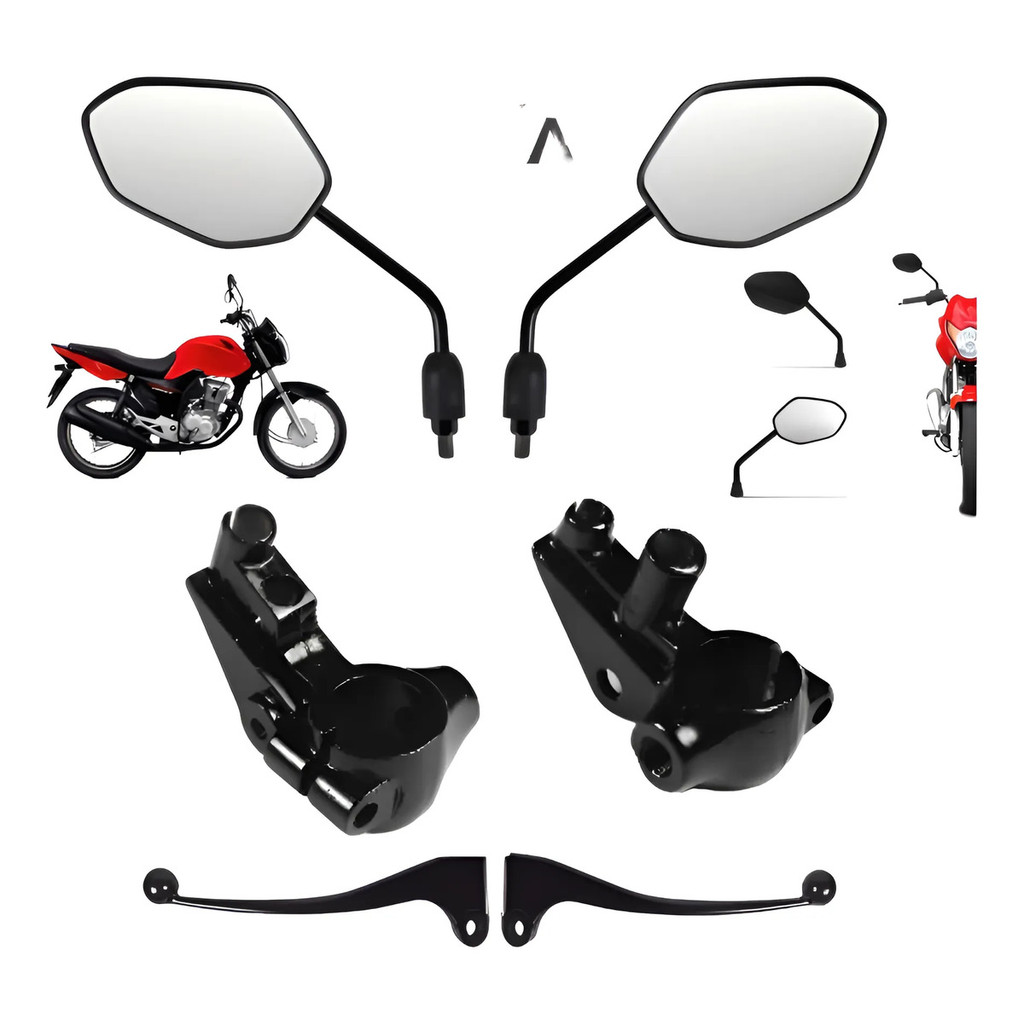Kit Retrovisor + Manete + Manicoto Titan Fan 150 125 Tambor