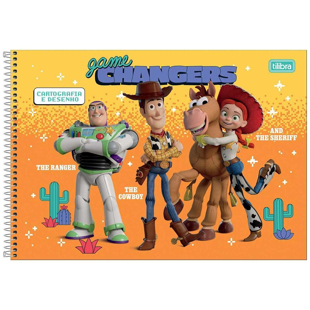 Caderno Cartografia Desenho 80fls Toy Story Laranja Tilibra