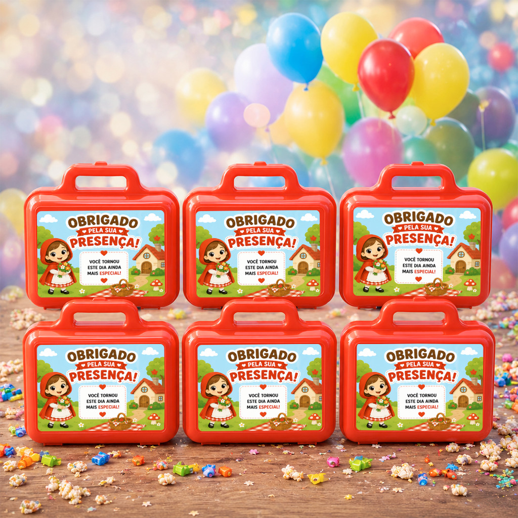 Kit Festa Chapeuzinho Vermelho 10 Maletinhas Infantil