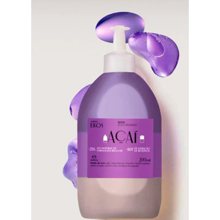 Refil Natura Ekos Natura Oleo trifasico Acai 200ml