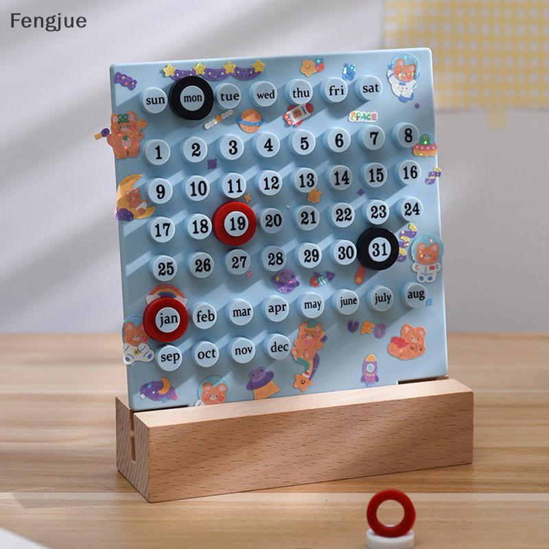 Fengjue Ins Tempo Criativo Calendário De Mesa Perpétuo Manual Acrílico Decoração De Casa 3 Anel Data Registro Conjunto D