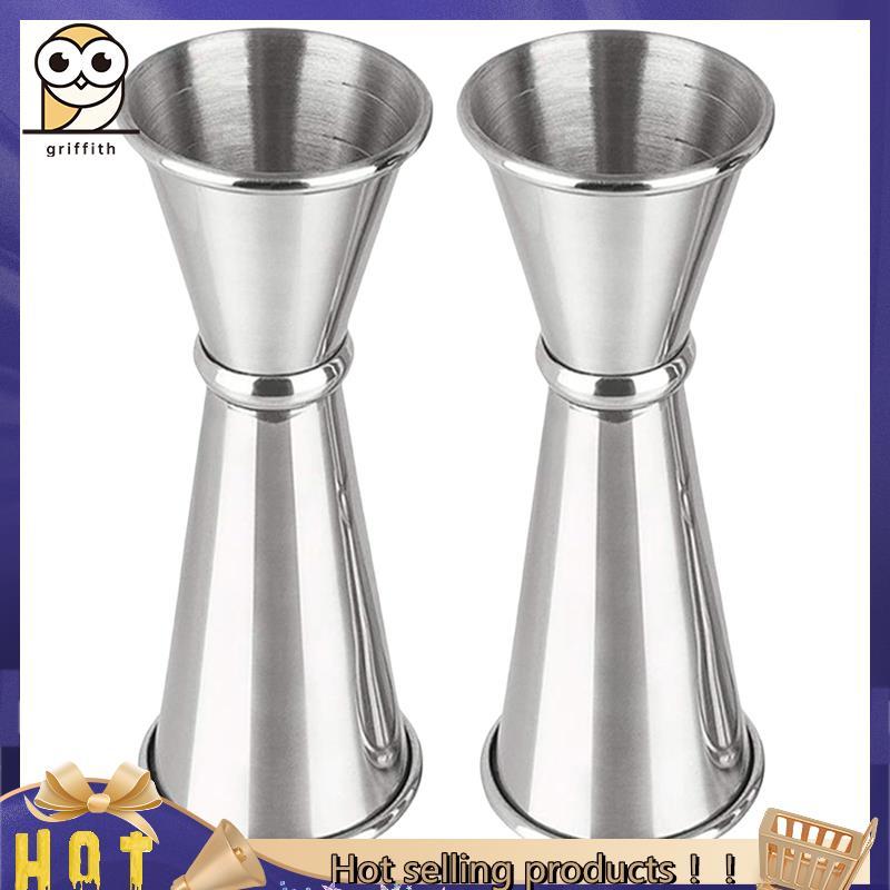 Jigger De Coquetel 2 Onças 1 Onça , 2 Peças Para Bartender , Acessórios De Bartending , Copo De Medição De Prata