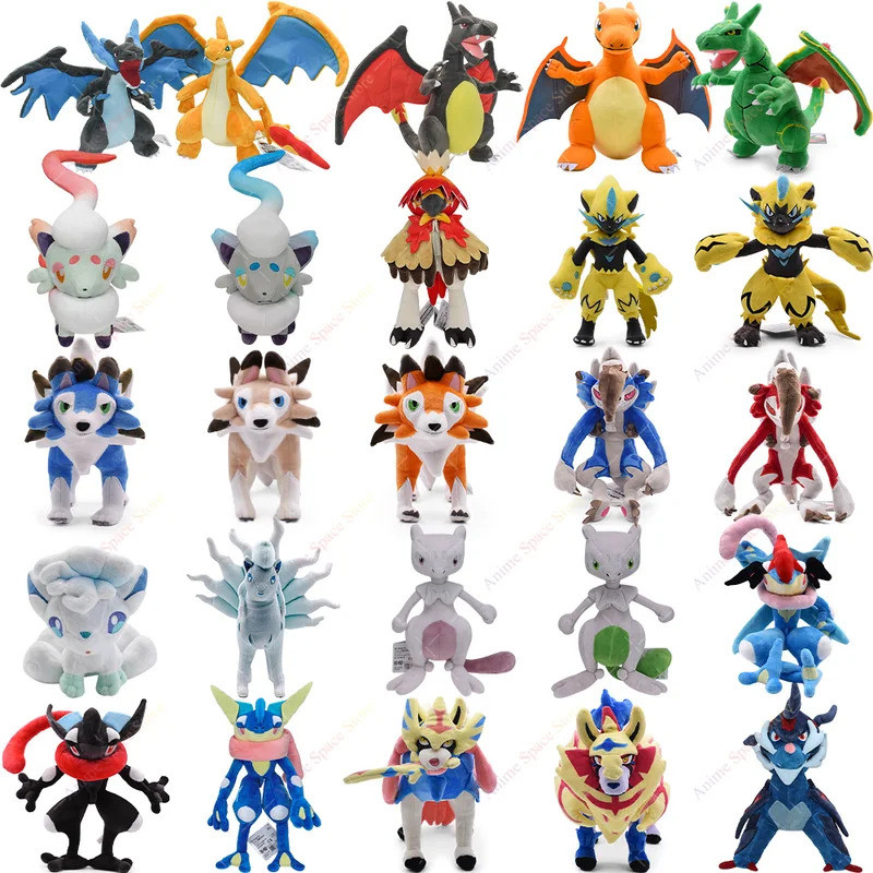 Pelúcia Pokémon Greninja, Charizard, Lucario, Mega Rayquaza, Coleção de Pelúcias Anime, Gyarados, Cubone, Série Fit, Bri