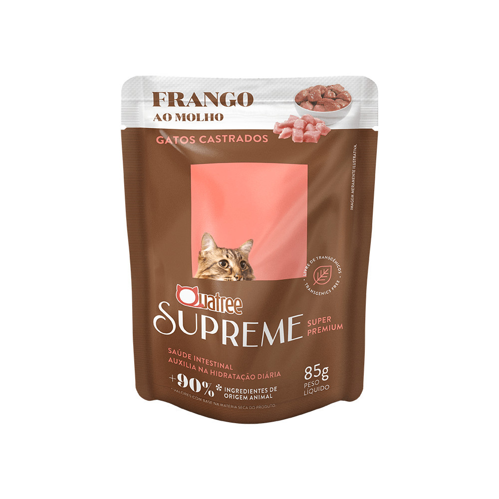 Quatree Supreme Sache Gatos 85Gr Castrados Frango