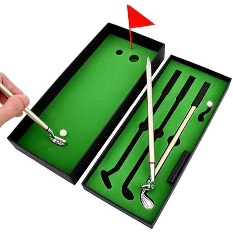 Conjunto De Canetas De Golfe CALIDAKA & amp ; Mini Desktop Colocando Verde , Presente De Caneta Esferográfica De Mesa , 