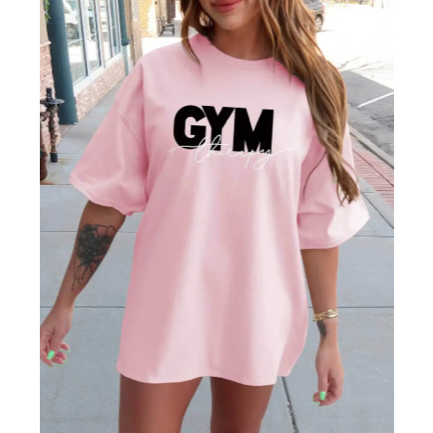 Camisa Camiseta Feminina Academia Caminhada Musculação Cross Fit T-shirt Oversized 100% Algodão
