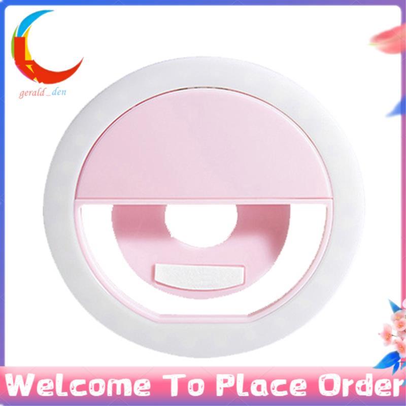 Lâmpada Recarregável De Selfie Com Lente De Ring Light Anel De Luz LED Ajuste De Brilho De 3 Níveis Portátil Para Telefo