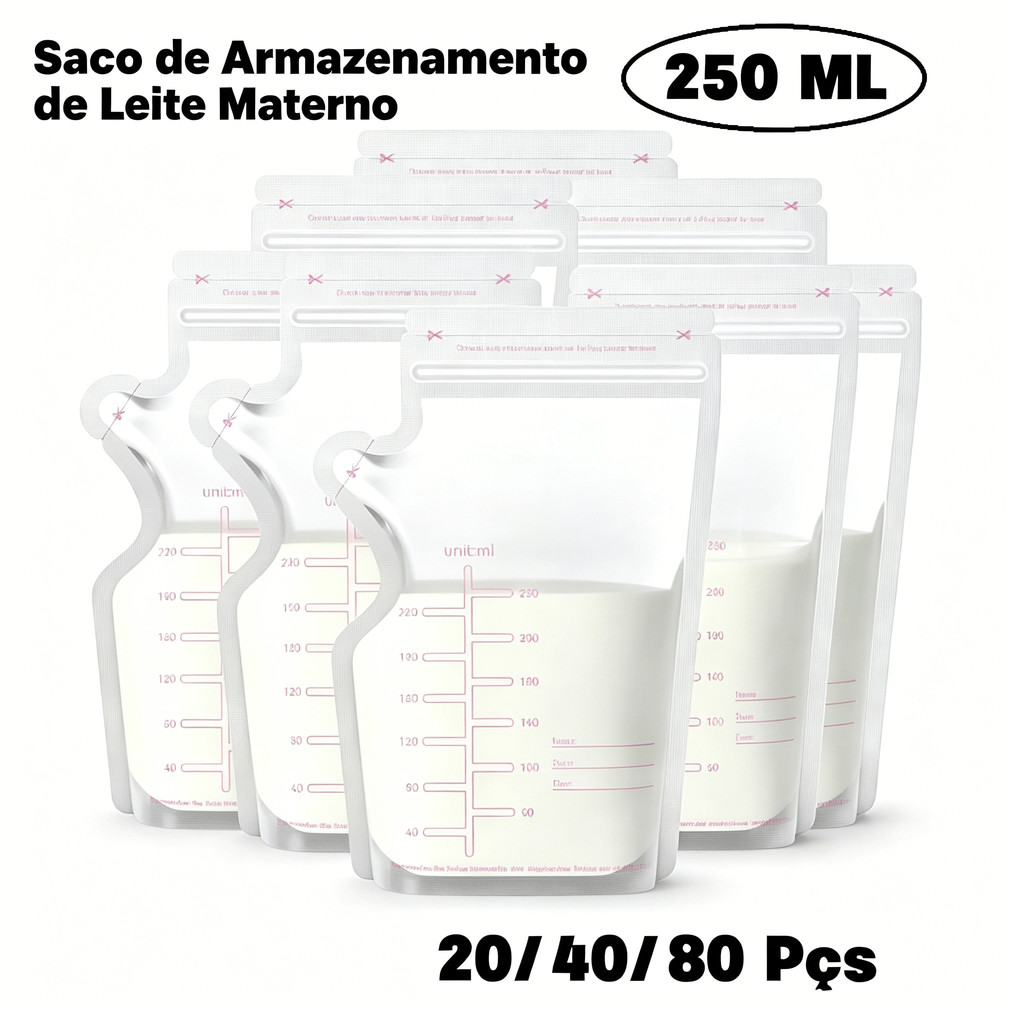 Kit 20/40/60/80 Units Maternity Baby Milk Freezing Bags