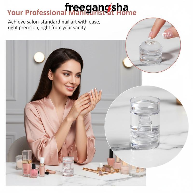 [FRE] Carimbo De Unha De Silicone Transparente , Cabeça Dupla , Ferramenta De Arte Francesa Para Manicure DIY E Salão De