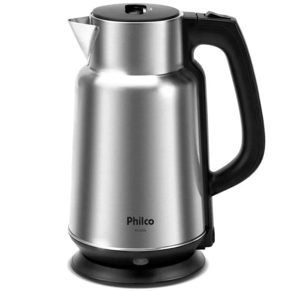 Chaleira Elétrica Philco PCH20A 2 Litros Inox Preta Desligamento Automático Café Chá Água Quente