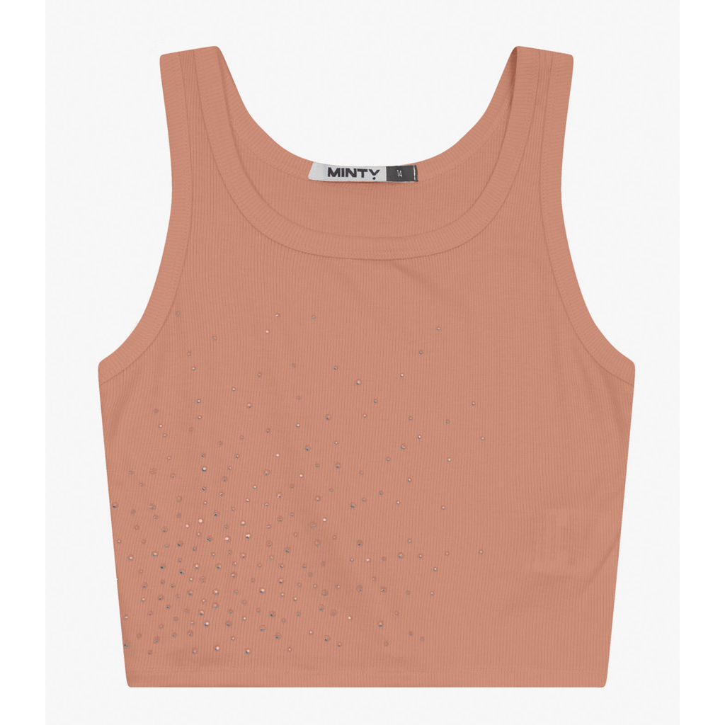 Regata Juvenil Feminina em Ribana de Viscose Minty Marrom