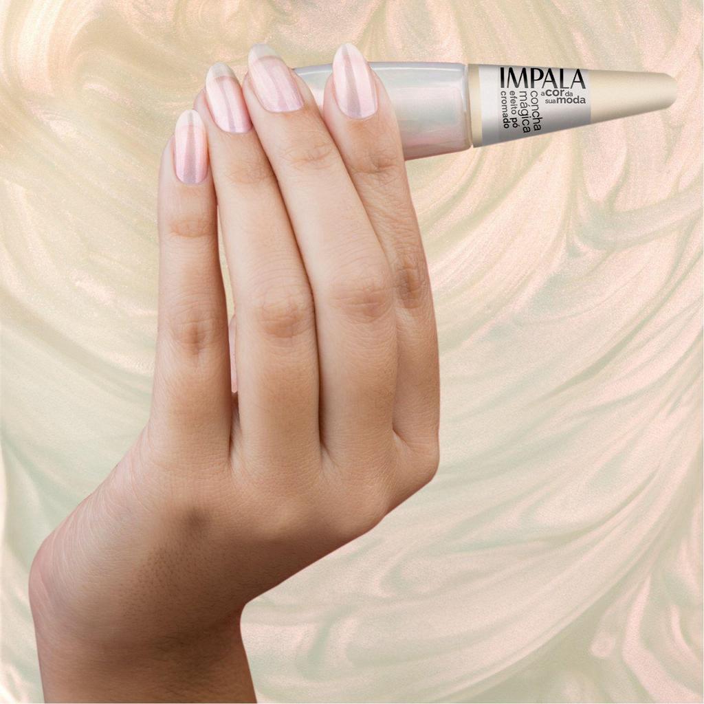 Esmalte Efeito Pó Cromado Impala A Cor da Sua Moda Concha Mágica 7,5ml — imagem 2 de 2