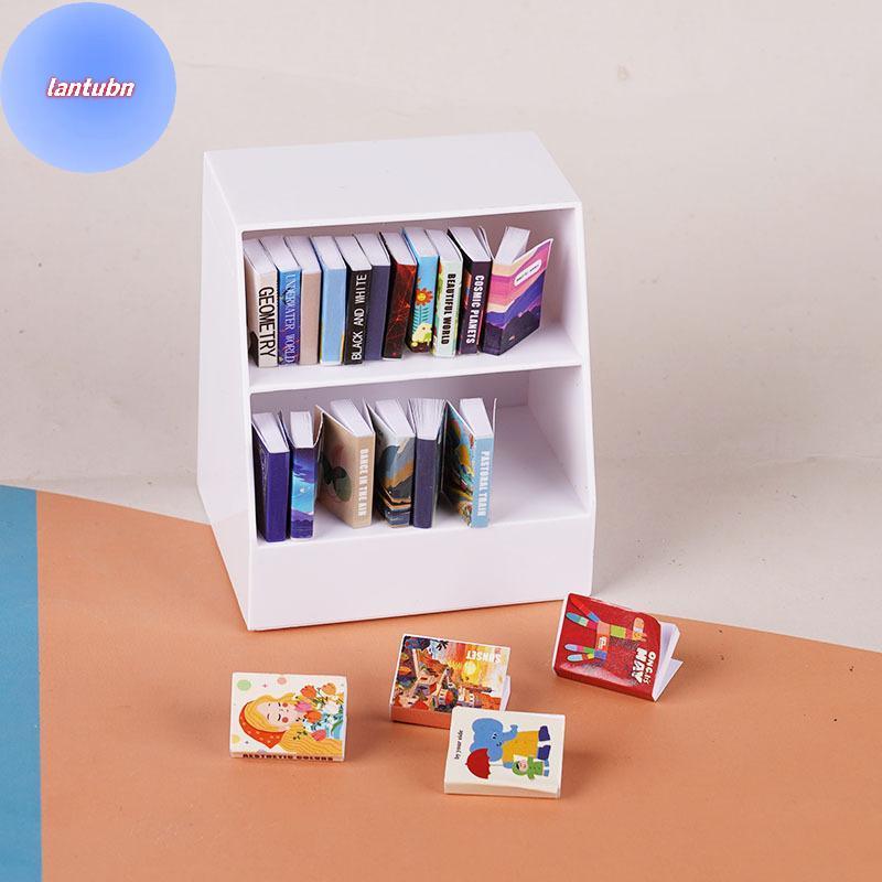 LANTUBN 1 Conjunto 1 : 12 Casa De Bonecas Em Miniatura Prateleira 20 Livros Modelo Ideal Para Vitrine De Colecionador BR