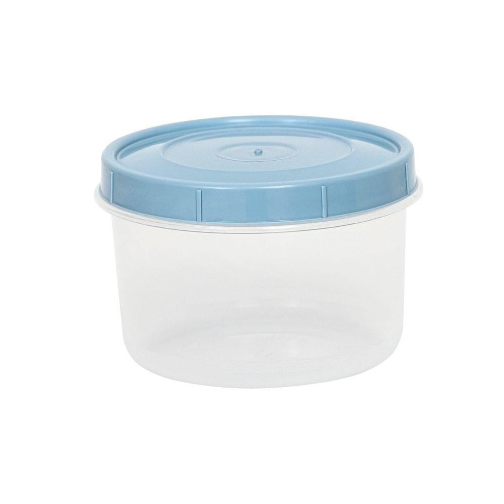 Pote Com Tampa Rosca Redondo 1,25l Plasvale Azul