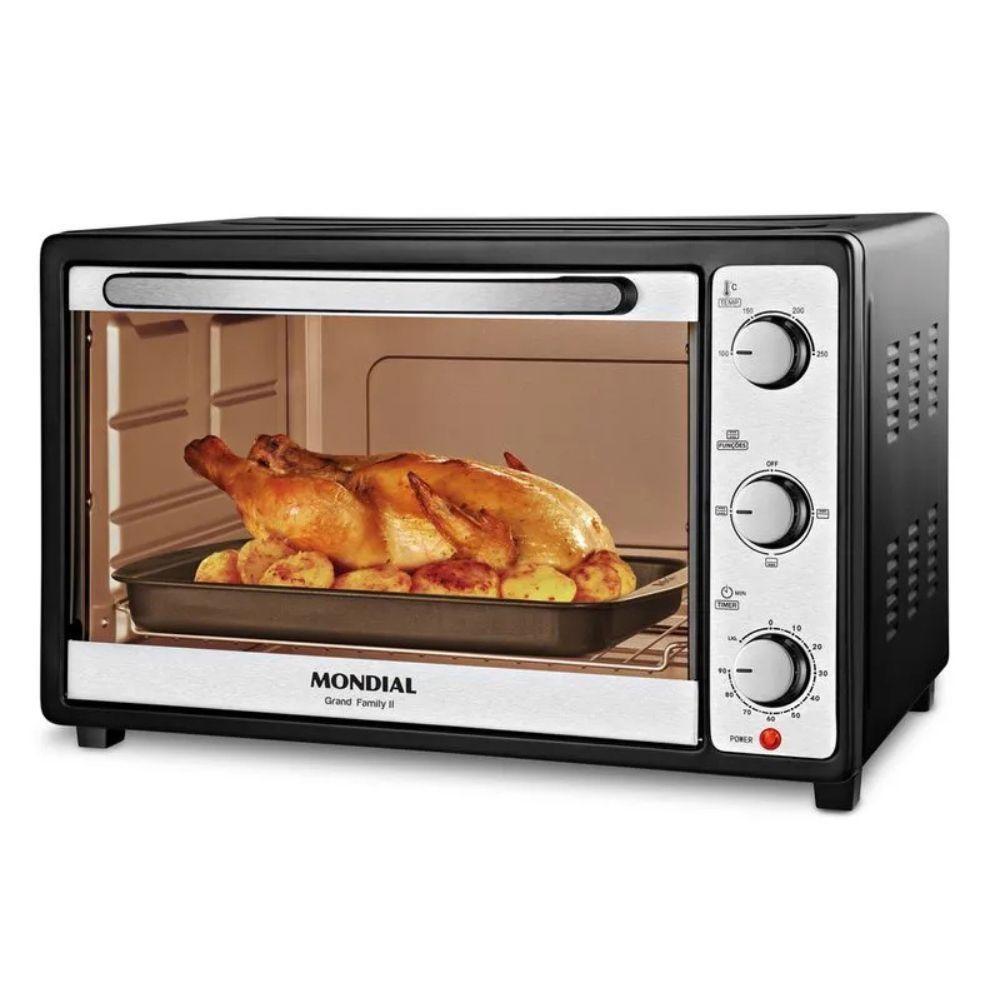 Forno Elétrico Mondial FRN-52-B Grand Family II 52L Preto/Inox em Oferta na Shopee