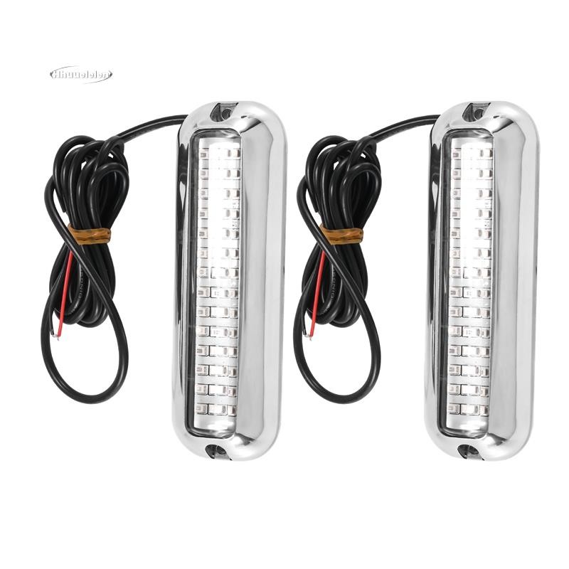 2 Unidades 42LED Luz De Drenagem De Barco Popa Azul Pontão Subaquático Marinha