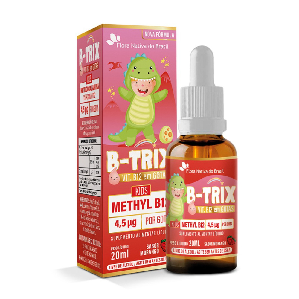 Vitamina B12 Kids Metilcobalamina ( B12 - 4,5mcg) 20ml Sabor Morango