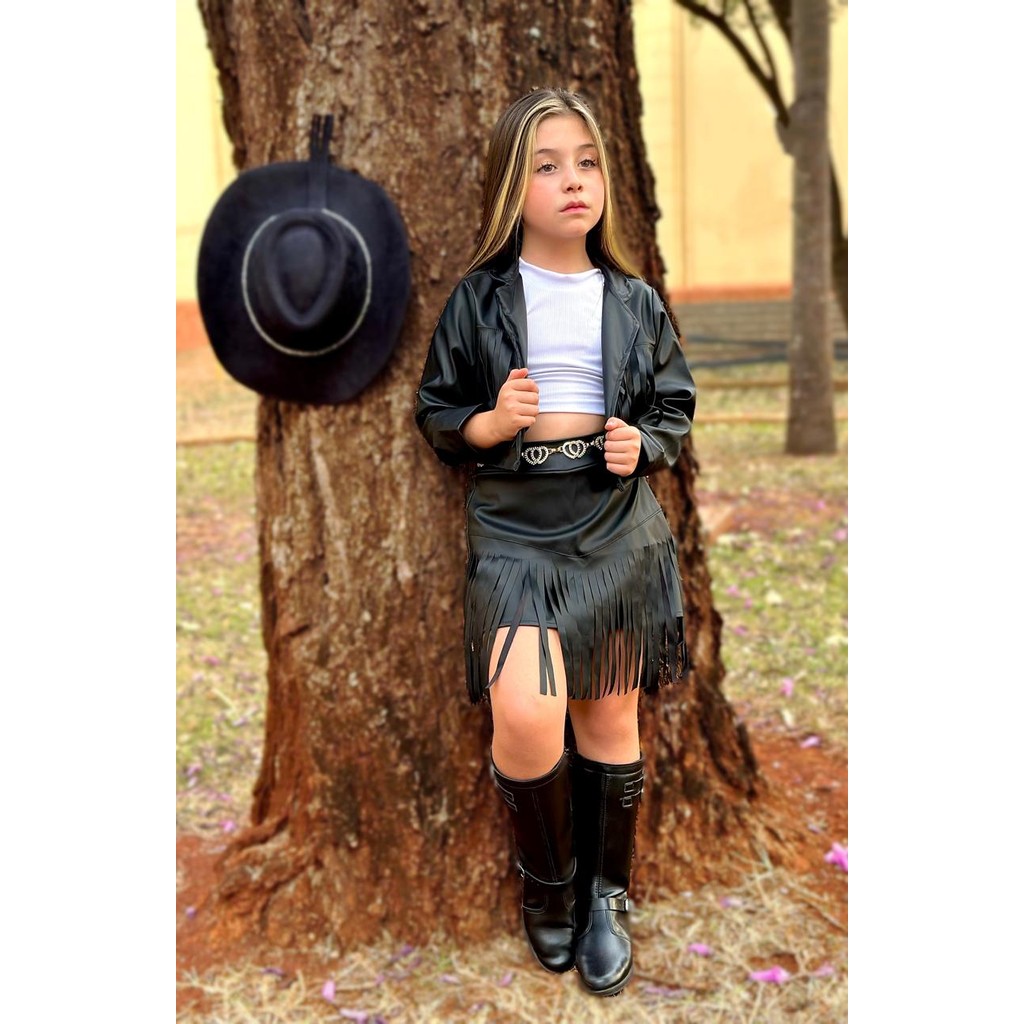 Roupa Corino Castela Boiadeira Fantasia Infantil Chapéu