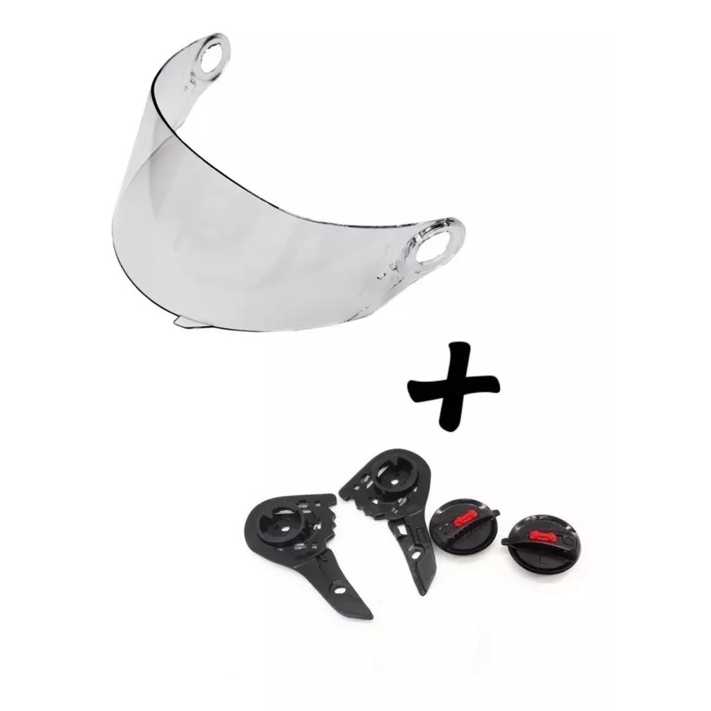 Viseira Ls2 FF358 Cristal Transparente FW3 GT Helt Strada TEX Anti Risco + Kit Reparo Completo