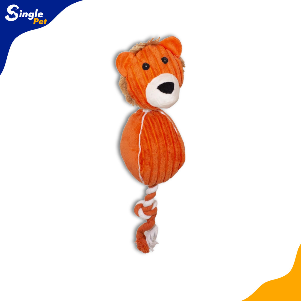Brinquedo para Cachorro Leão de Pelúcia com Corda e Apito - Savana Pet