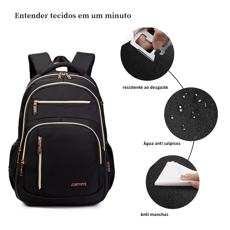 jiesipoteLadies working backpack grande capacidade impermeável protetor de ombro estudante escola saco