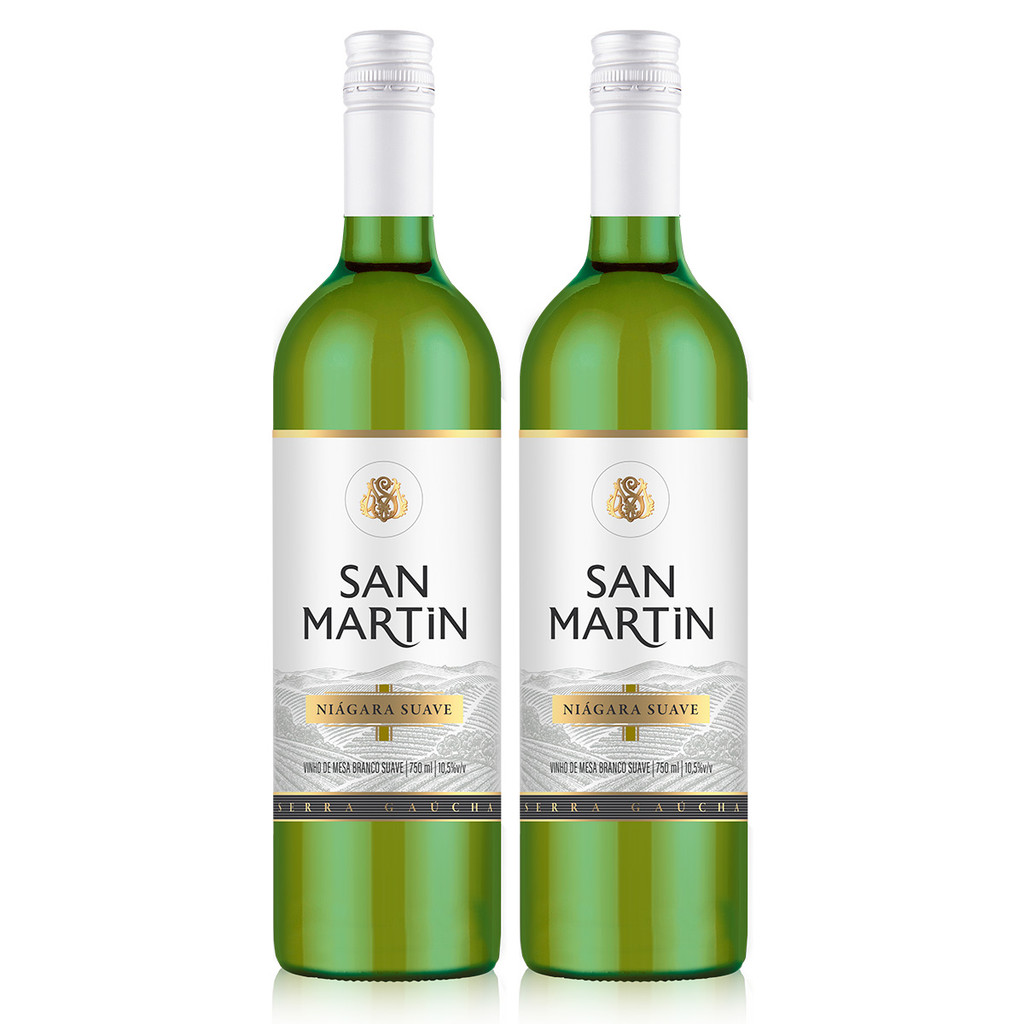 Kit 2 Unidades Vinho Branco San Martin Niagara Suave 750ml em Oferta na Shopee