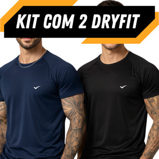 Kit 2 Camisetas Dry Fit Masculina - Casual - Treino - Academia - Esportes - Exercícios - Corrida em Oferta na Shopee