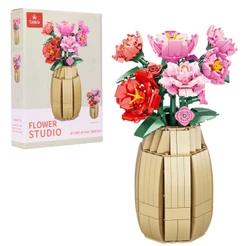 Blocos De Montar Vaso De Camélias Flores 550 Peças - Castela