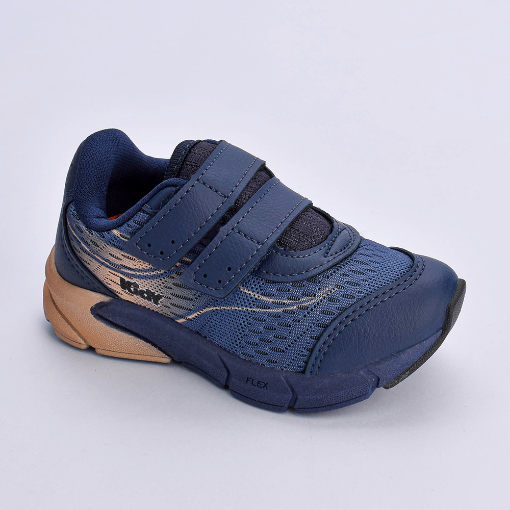 Tênis Infantil Menino Kidy Energy Marinho Calce Prático Fecho Duplo Aderente Macio Leve Confortável em Oferta na Shopee